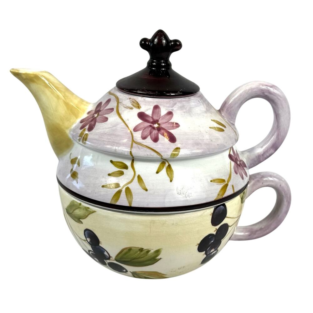 Vtg Tracy Porter Teapot Tea For One Stackable w/Teacup